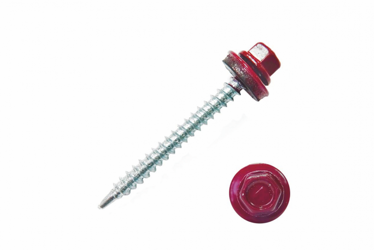 Саморез кров. 4,8х51 RAL 3005 (упаковка 150 шт)