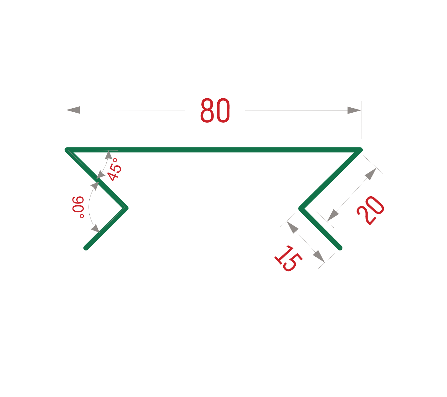 Планка угла внутреннего составная верхняя (блок-хаус) PRINT Свет дерево ОРЕХ 3D 0,5 15*20*20*80*80*20*20*15*3000