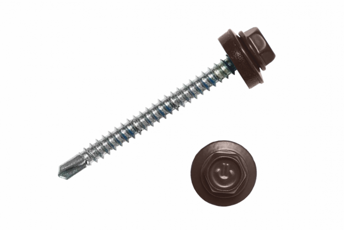 Саморез кров. 4,8х51 RAL 8017 (упаковка 150 шт)