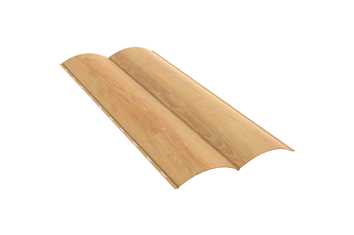 Сайдинг металлический Блок-Хаус PRINT Светлое дерево, ОРЕХ 3D