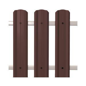 Штакетник М-Профиль широкий фигурный SOKROF 0,5 8017 Textur*104*