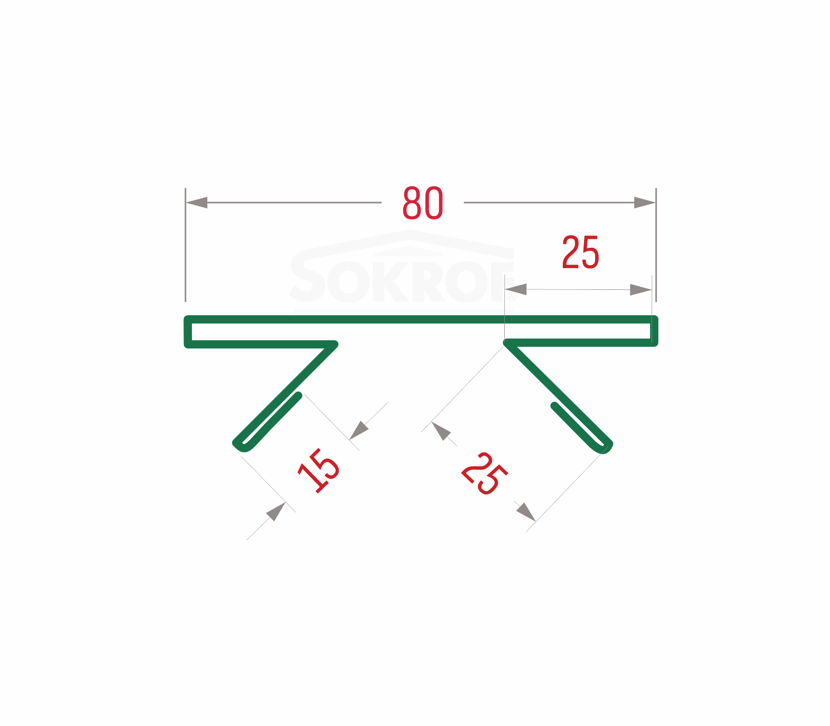 Планка стыковочная составная верхняя (эко-брус, софит) RAL 9003 Стандарт 15*25*25*80*25*25*15*3000