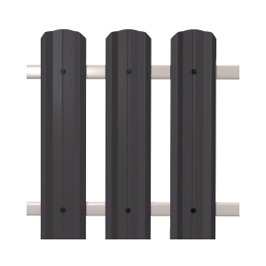 Штакетник М-Профиль широкий фигурный SOKROF 0,5 7024 Textur*104*