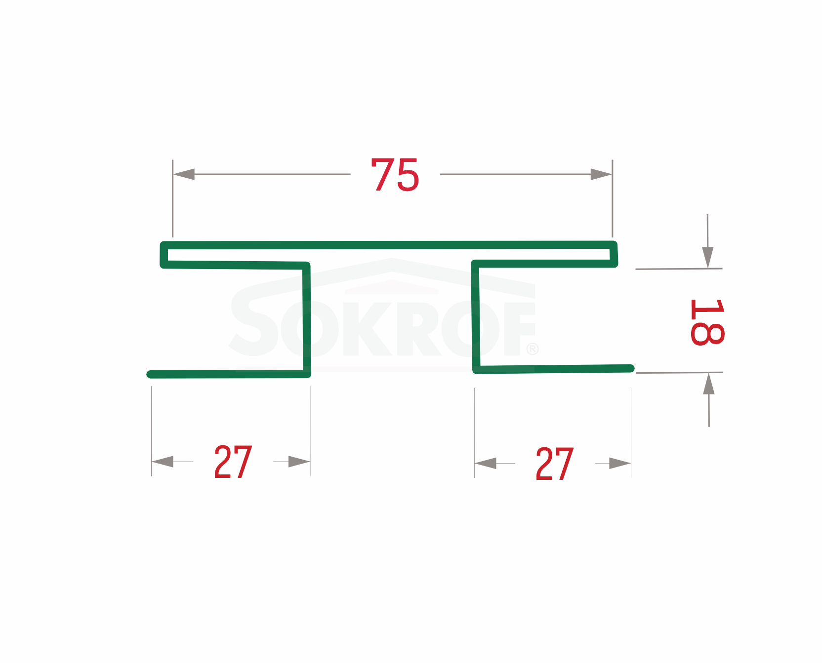 Планка стыковочная сложная RAL 5002 Стандарт 27*18*18*75*18*18*27*3000