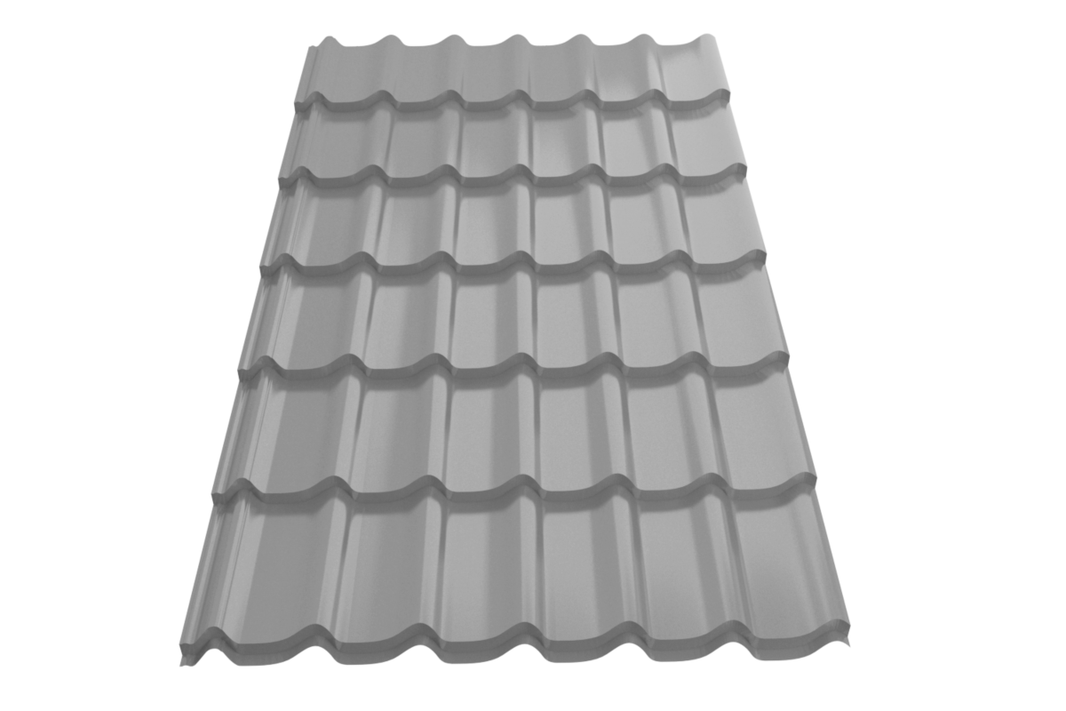 Профиль металлический типа "Монтеррей"-21 RAL 9006 (Стандарт)*1190* 