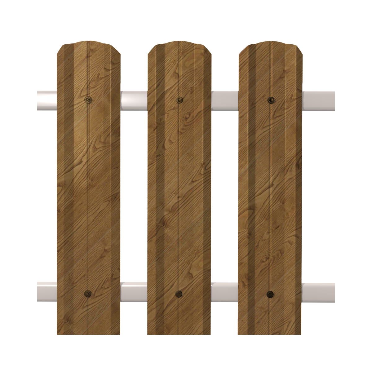 Штакетник М-Профиль широкий фигурный SOKROF принт Светлое дерево, ОРЕХ 3D*104*