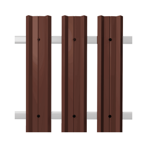 Штакетник М-Профиль широкий прямой SOKROF Базальт 0,5+ 8017*104*