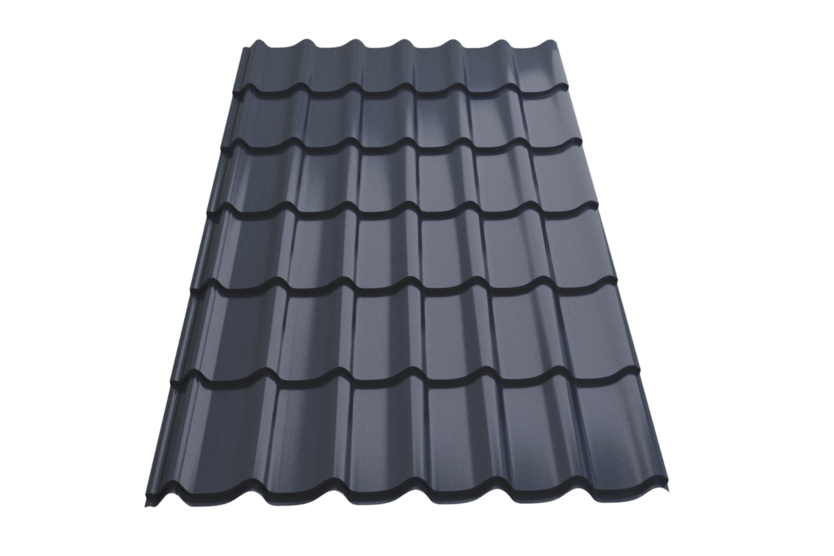 Профиль металлический типа "Монтеррей"-15 RAL 7024 Sokrof Базальт 0,5+*1190* 