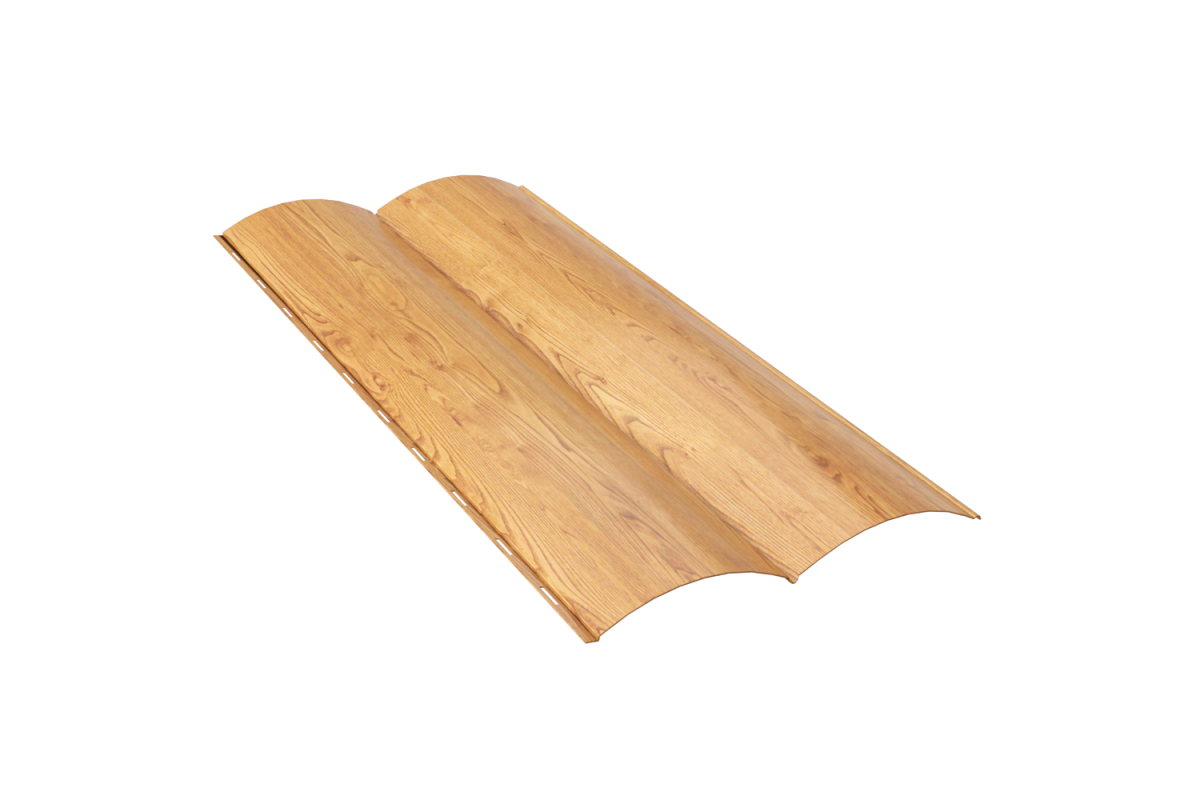 Сайдинг металлический Блок-Хаус PRINT Золотой Орех 3D