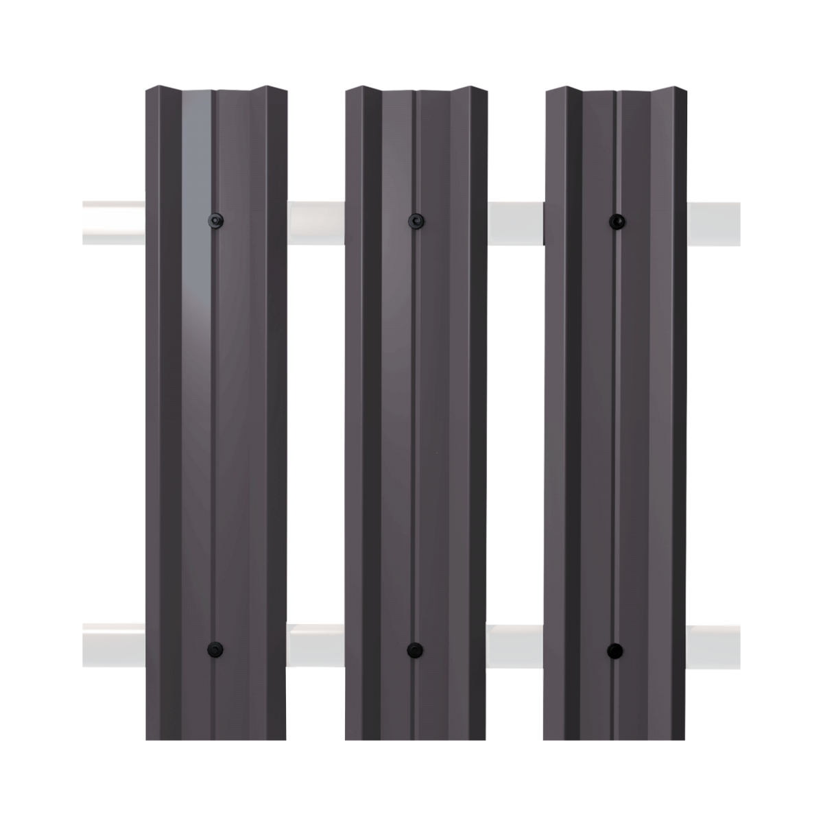 Штакетник М-Профиль широкий прямой SOKROF Базальт 0,5+ 7024*104*