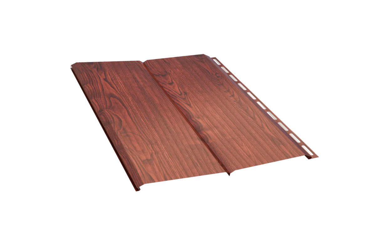 Сайдинг металлический гофрированный Эко-Брус PRINT Античный Дуб 3D