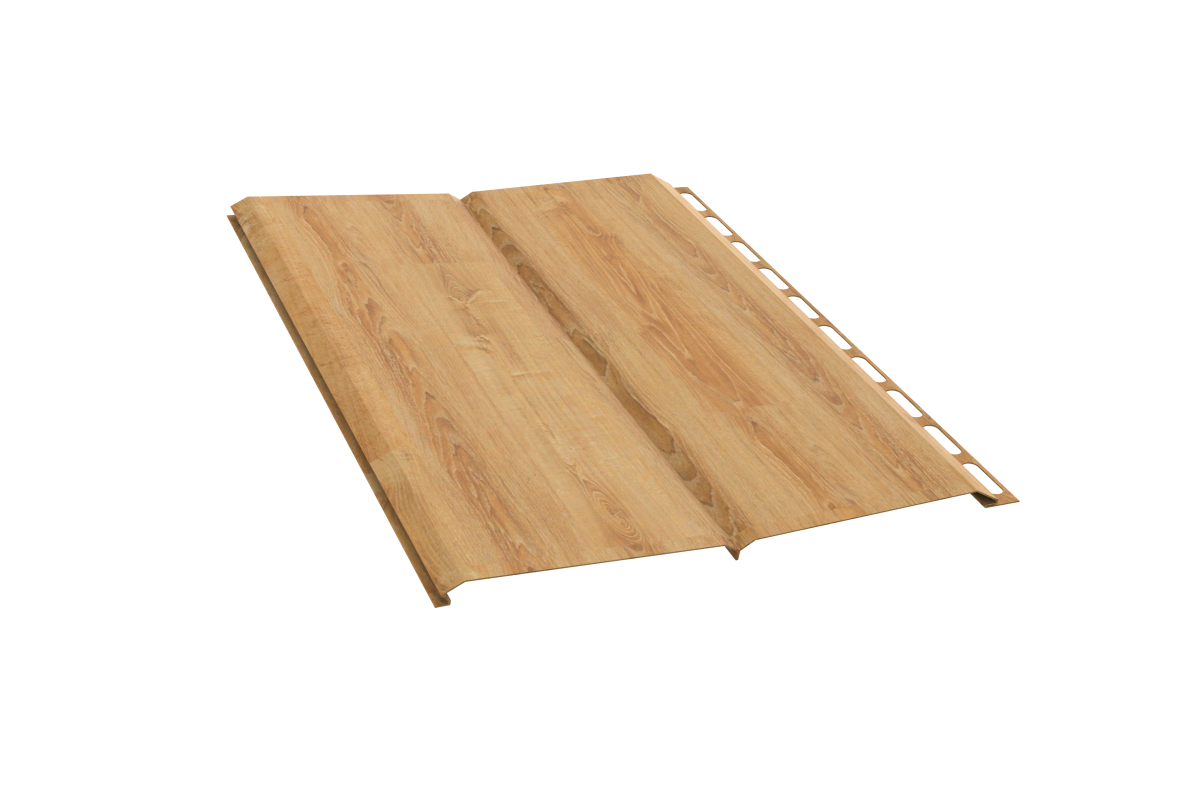 Сайдинг металлический гофрированный Эко-Брус PRINT Светлое дерево, ОРЕХ 