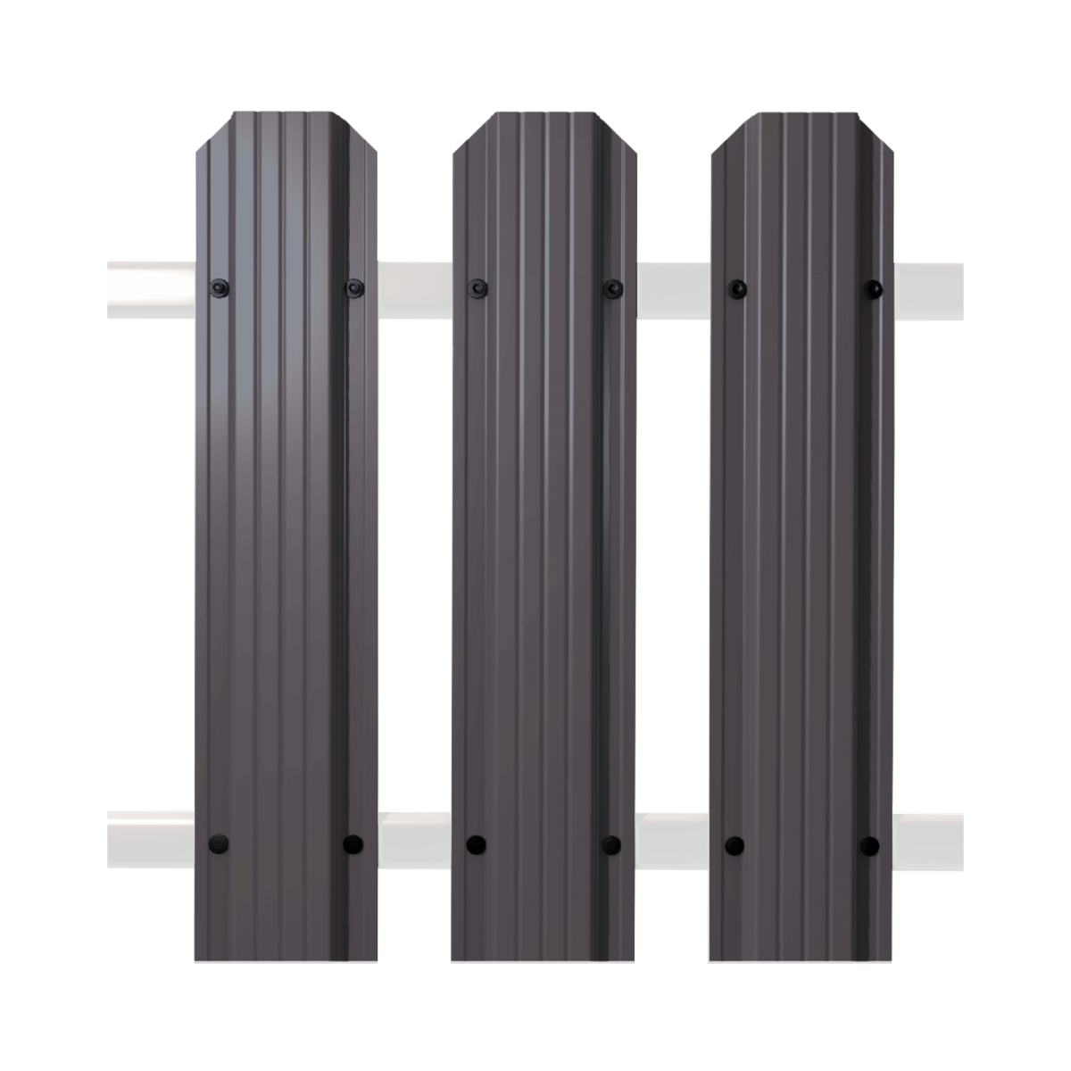 Штакетник Кантри фигурный SOKROF Базальт0,5+ 7024*121*