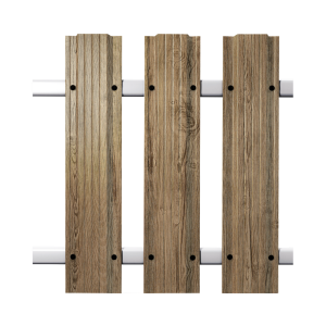 Штакетник Кантри прямой SOKROF принт Темная вишня 3D*121*