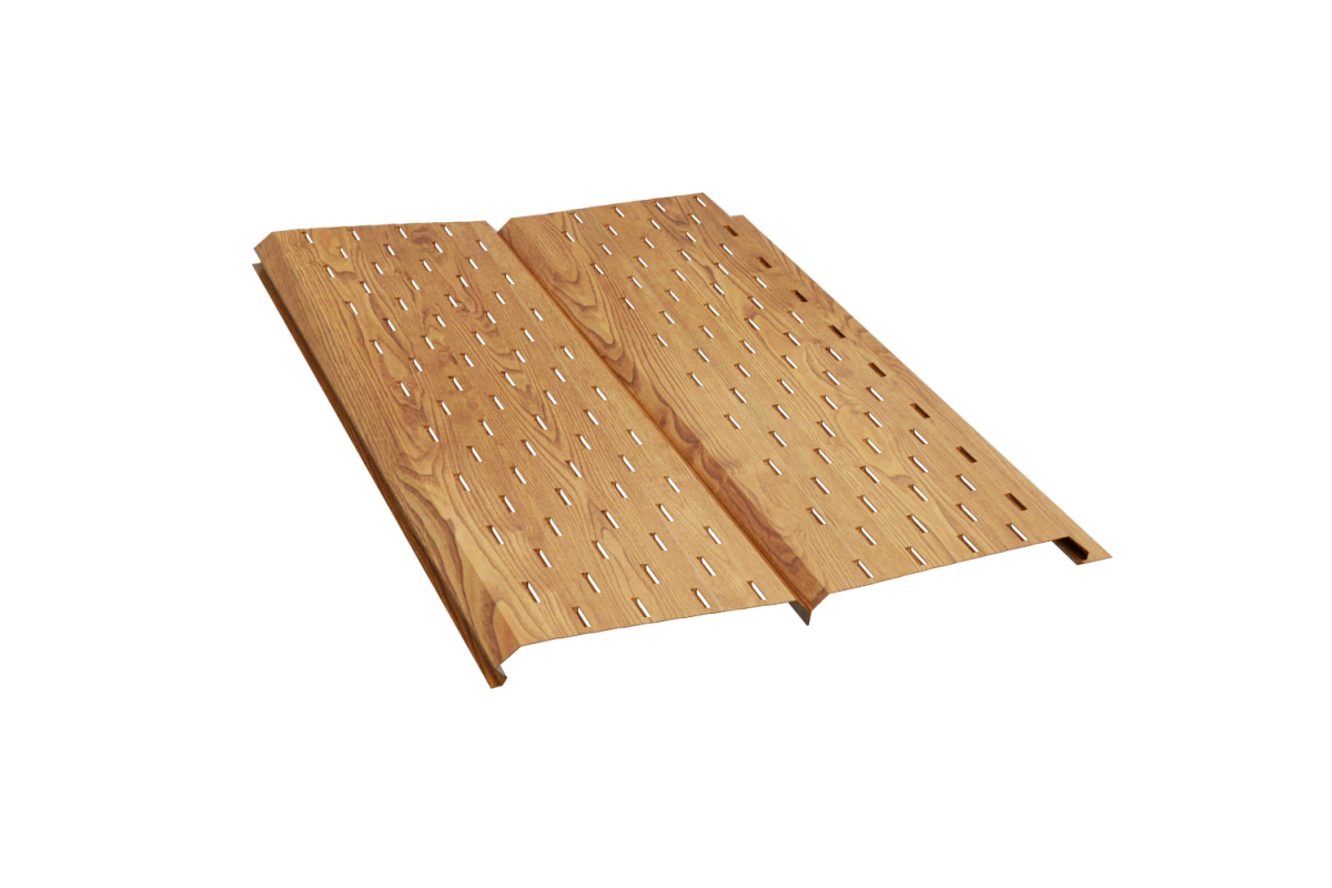 Софит металлический (перфорированный) PRINT Светлое дерево, ОРЕХ 3D