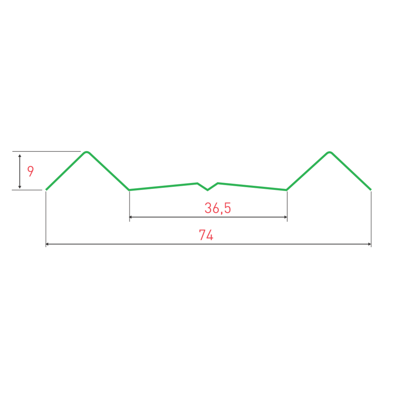 Штакетник М-Профиль SOKROF (Стандарт) 7024*74* двухсторонний