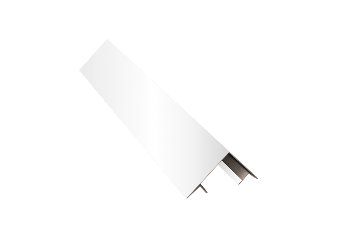 Планка угла внешнего составная верхняя (эко-брус, софит) RAL 9003 Стандарт 15*25*20*80*20*25*15*3000