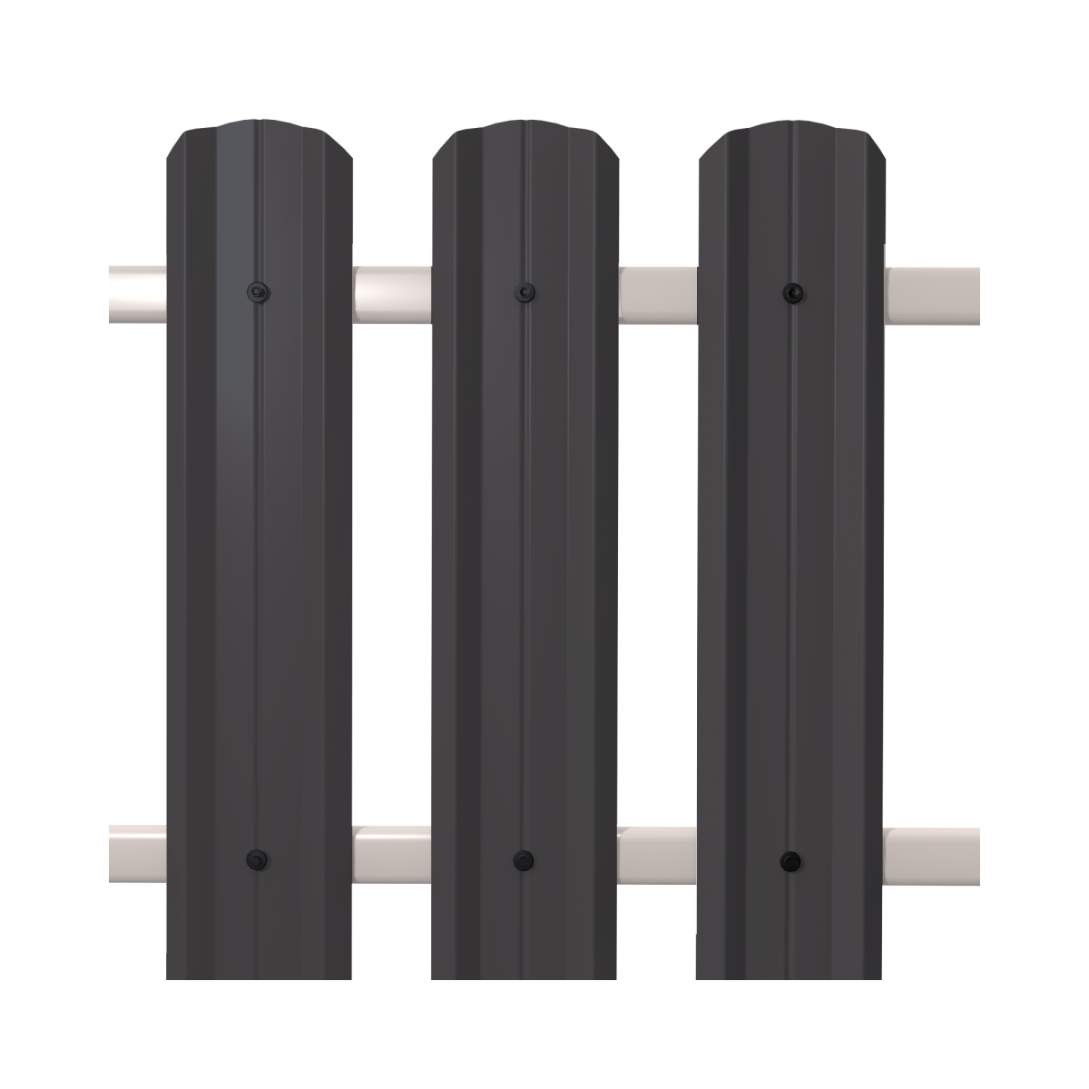 Штакетник М-Профиль широкий фигурный SOKROF 0,5 7024 Textur*104*