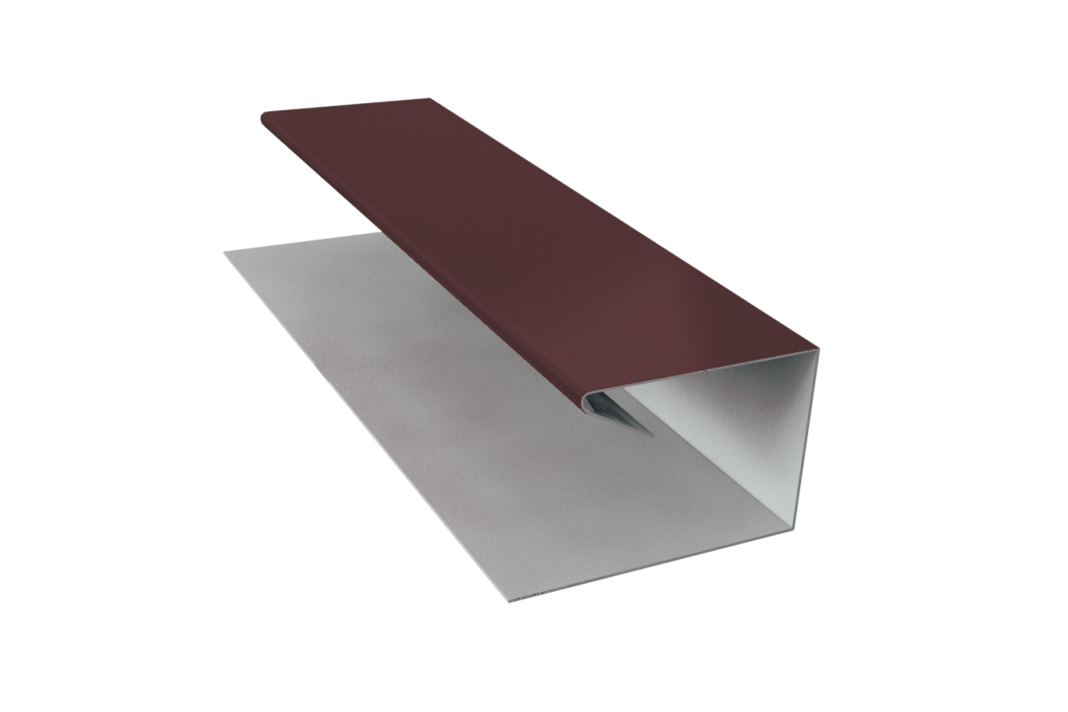 Планка завершающая П-образная (эко-брус, софит) RAL 8017 Стандарт 47*30*30*15*3000