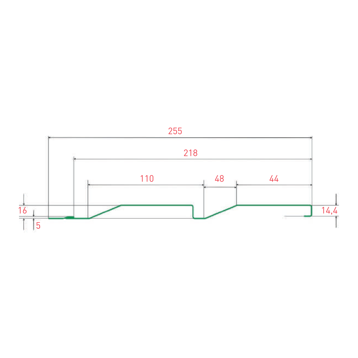 Сайдинг металлический Корабельная доска RAL 6029 (Sokrof 0,45)