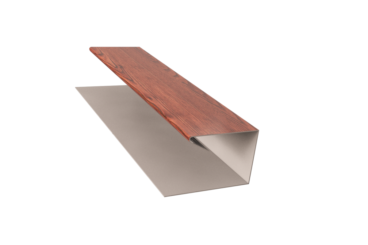 Планка завершающая П-образная (блок-хаус) PRINT Античный Дуб 3D 0,5 47*30*30*15*3000