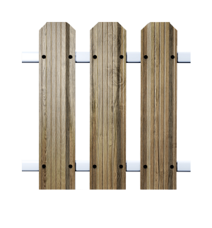 Штакетник Кантри фигурный SOKROF принт Темная вишня 3D*121*