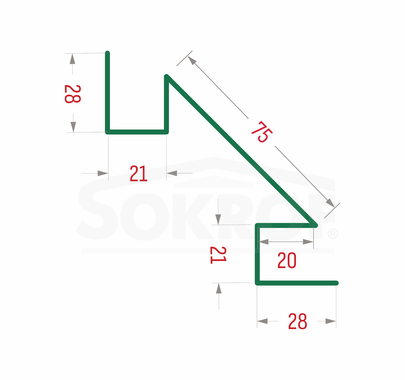 Планка угла внутренего сложная (блок-хаус) PRINT Античный Дуб 3D 0,5 30*30*20*75*20*30*30*3000