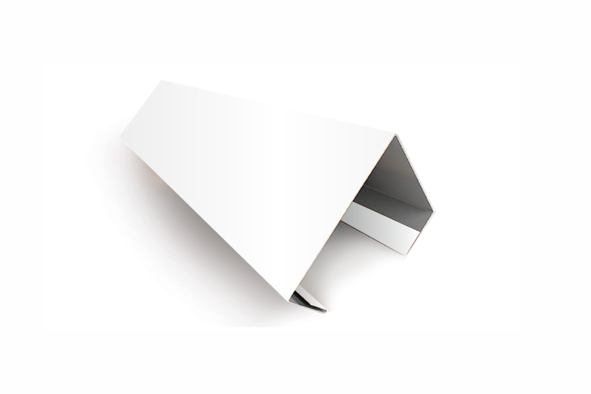 Планка угла внутреннего составная нижняя (эко-брус, софит) RAL 9003 Стандарт 15*25*60*60*25*15*3000