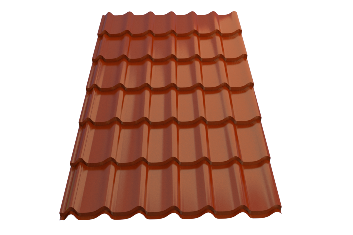 Профиль металлический типа "Монтеррей"-15 RAL 8004 0,5*1190*