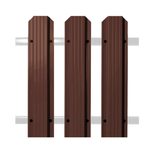 Штакетник Кантри фигурный SOKROF Базальт0,5+ 8017*121*