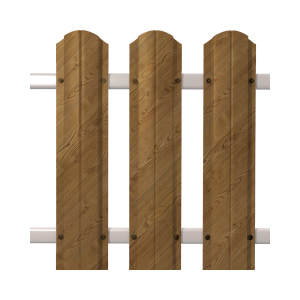 Штакетник круглый SOKROF принт светлое дерево, ОРЕХ 3D*107*