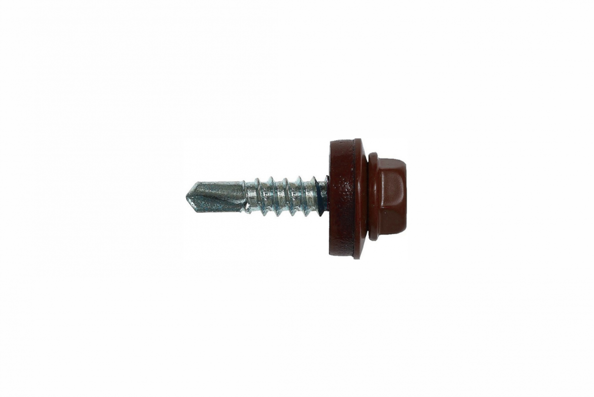 Саморезы кровельные 5,5х19 RAL8017 (упаковка 250 шт)