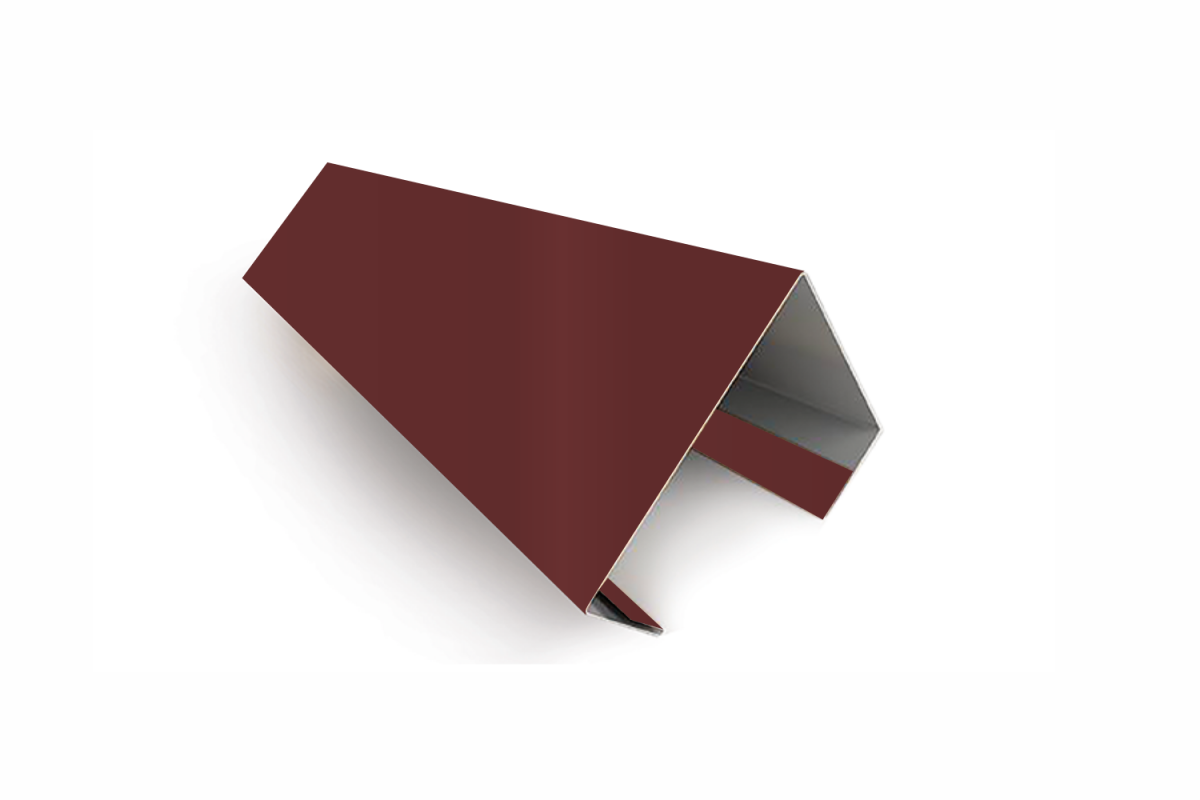 Планка угла внутреннего составная нижняя (эко-брус, софит) RAL 8017 Стандарт 15*25*60*60*25*15*3000