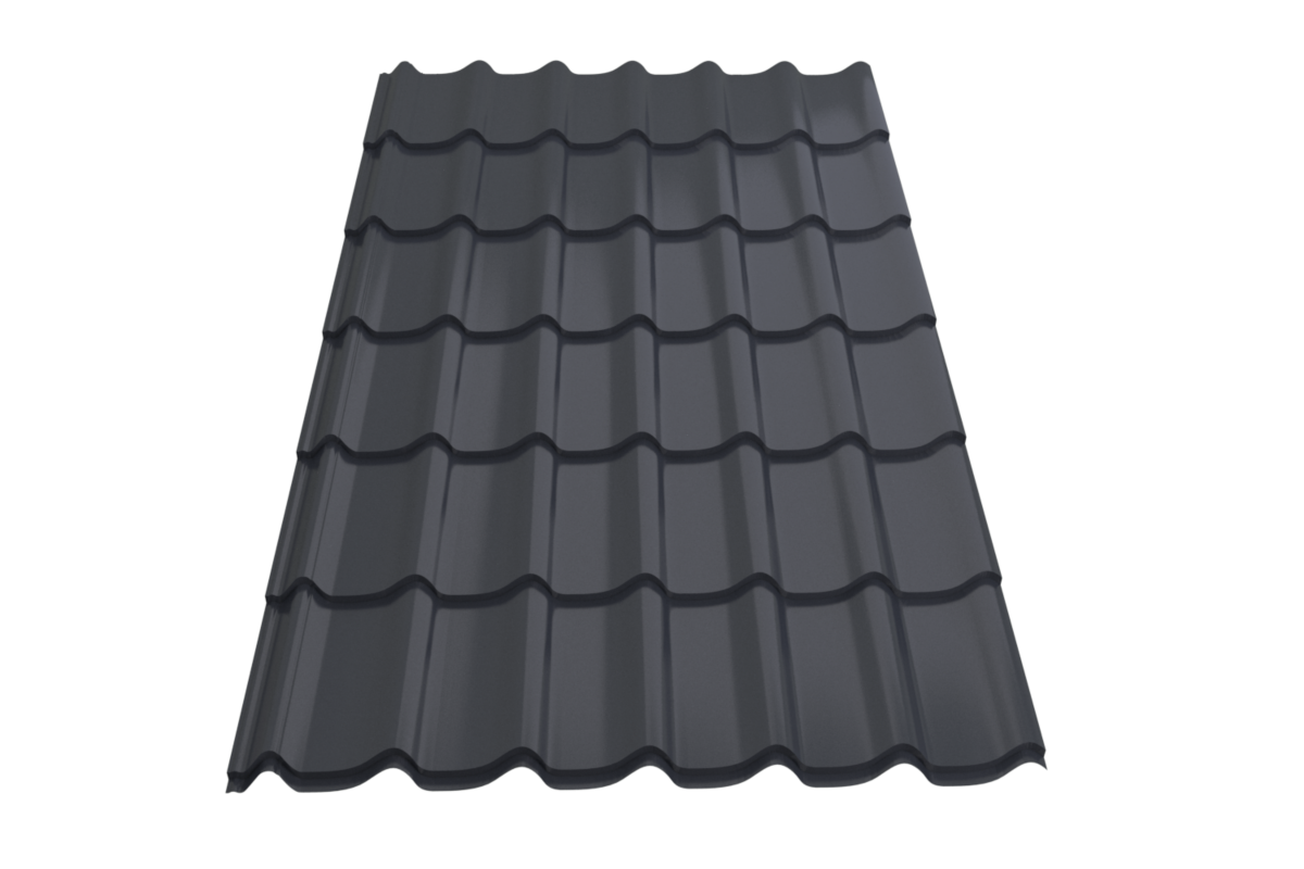 Профиль металлический типа "Монтеррей"-15 RAL 7024  0,5 Texture*1190* 