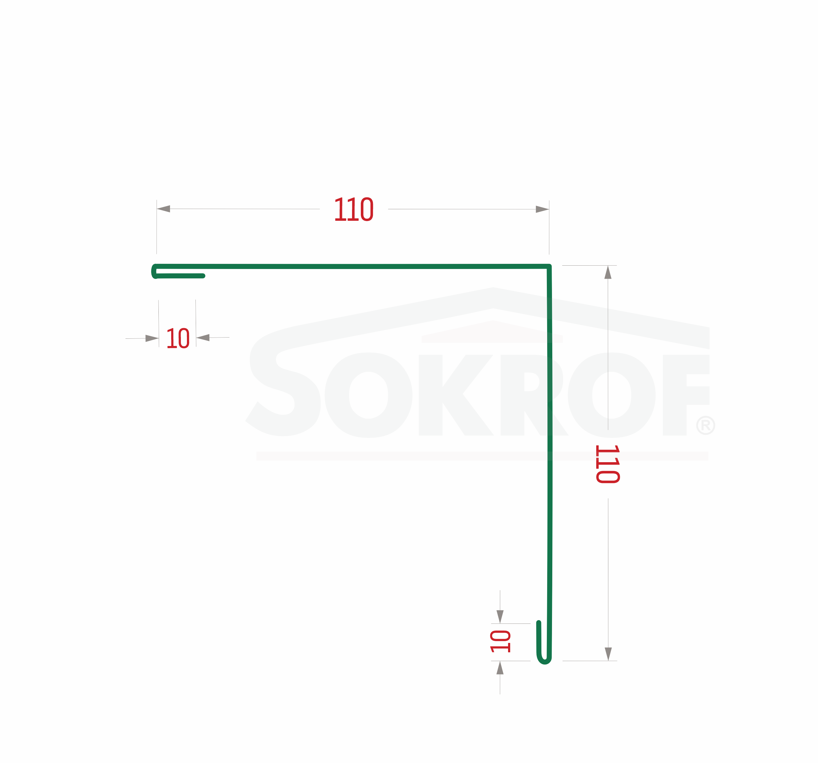 Планка угла внешнего простая (эко-брус, софит) RAL 8017 Стандарт 110*110*3000