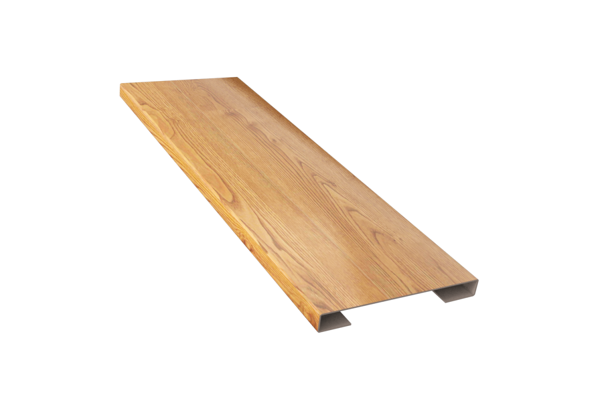 Планка стыковочная простая (эко-брус, софит) PRINT Свет дерево ОРЕХ 3D 0,5 60*3000