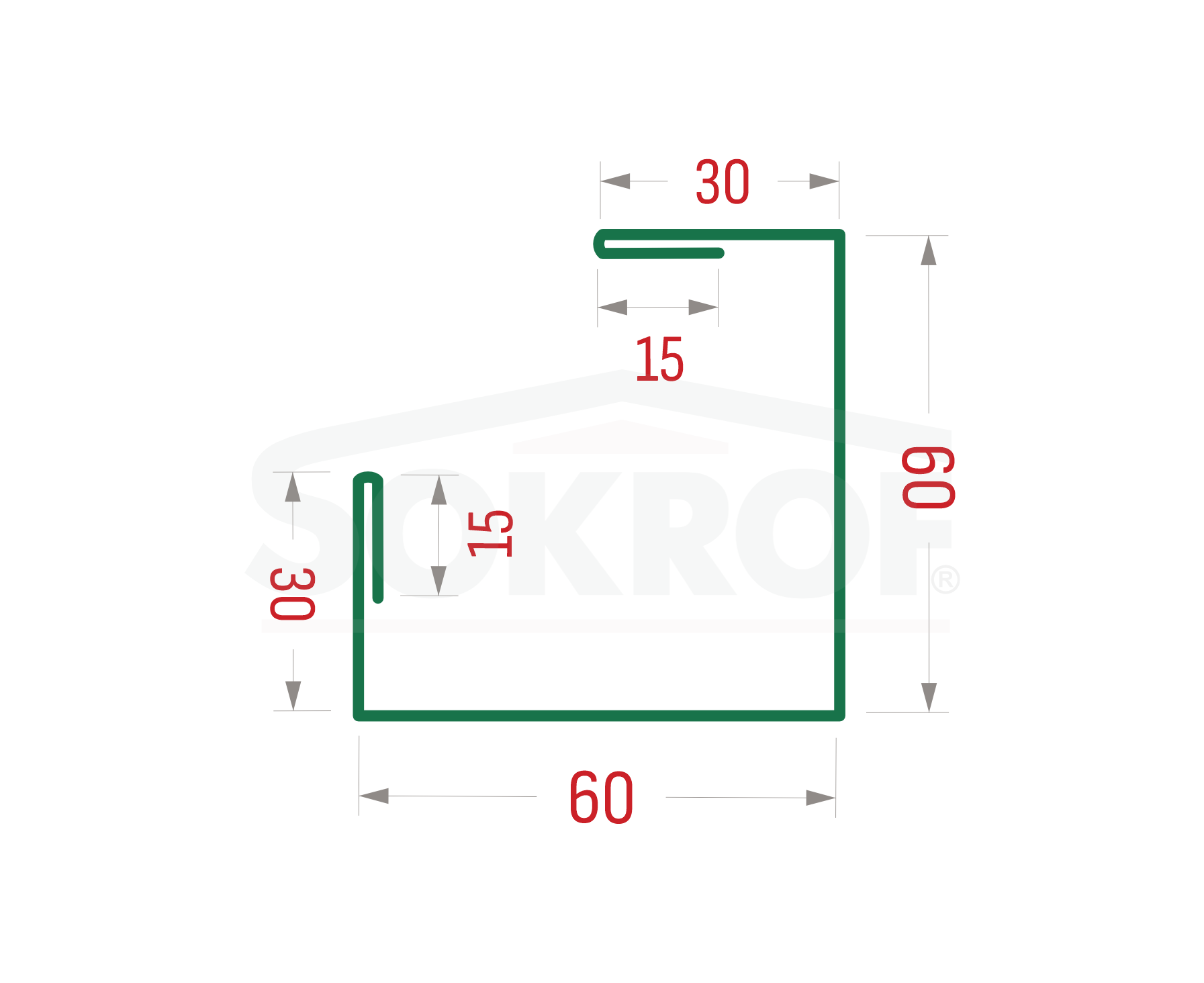 Планка угла внутреннего составная нижняя (блок-хаус) PRINT Античный Дуб 3D 0,5 15*30*60*60*30*15*3000