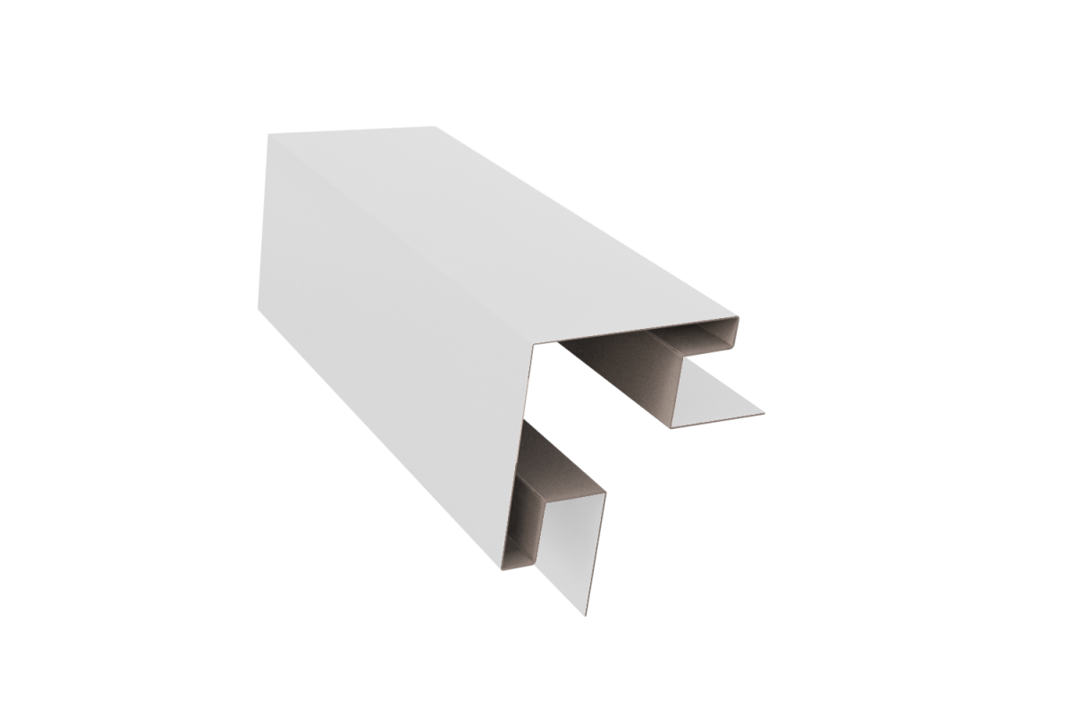 Планка угла внешнего сложная RAL 9006 Стандарт 40*18*18*75*75*18*18*40*3000