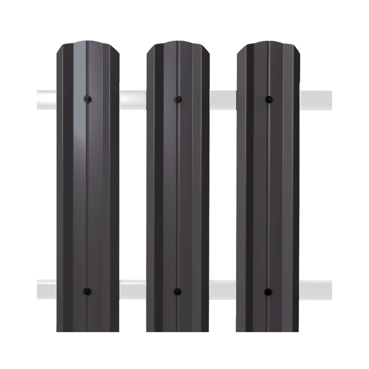 Штакетник М-Профиль широкий фигурный SOKROF Базальт 0,5+ 7024*104*