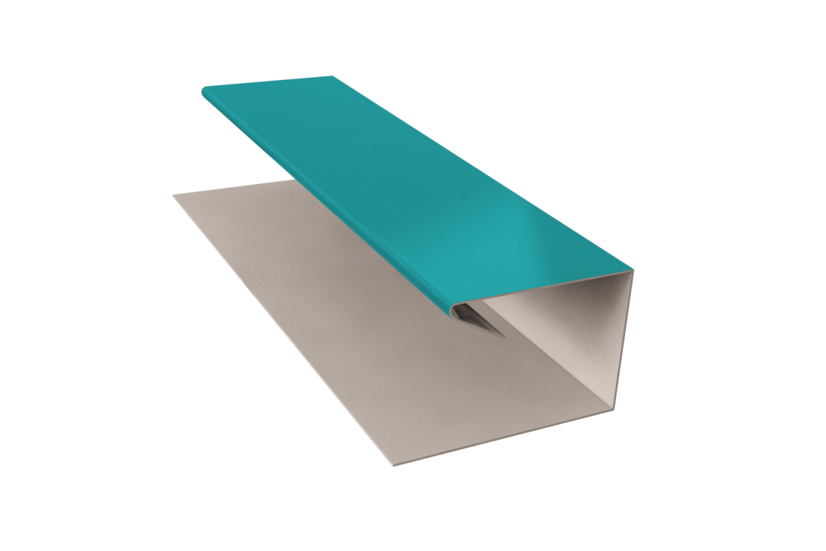 Планка завершающая П-образная RAL 5021 Стандарт 45*20*30*13*3000