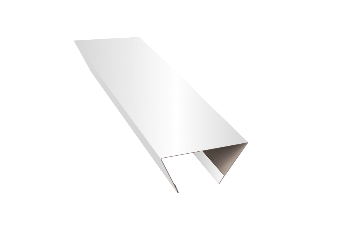 Планка стыковочная составная нижняя (эко-брус, софит) RAL 9003 Стандарт 15*25*50*25*15*3000