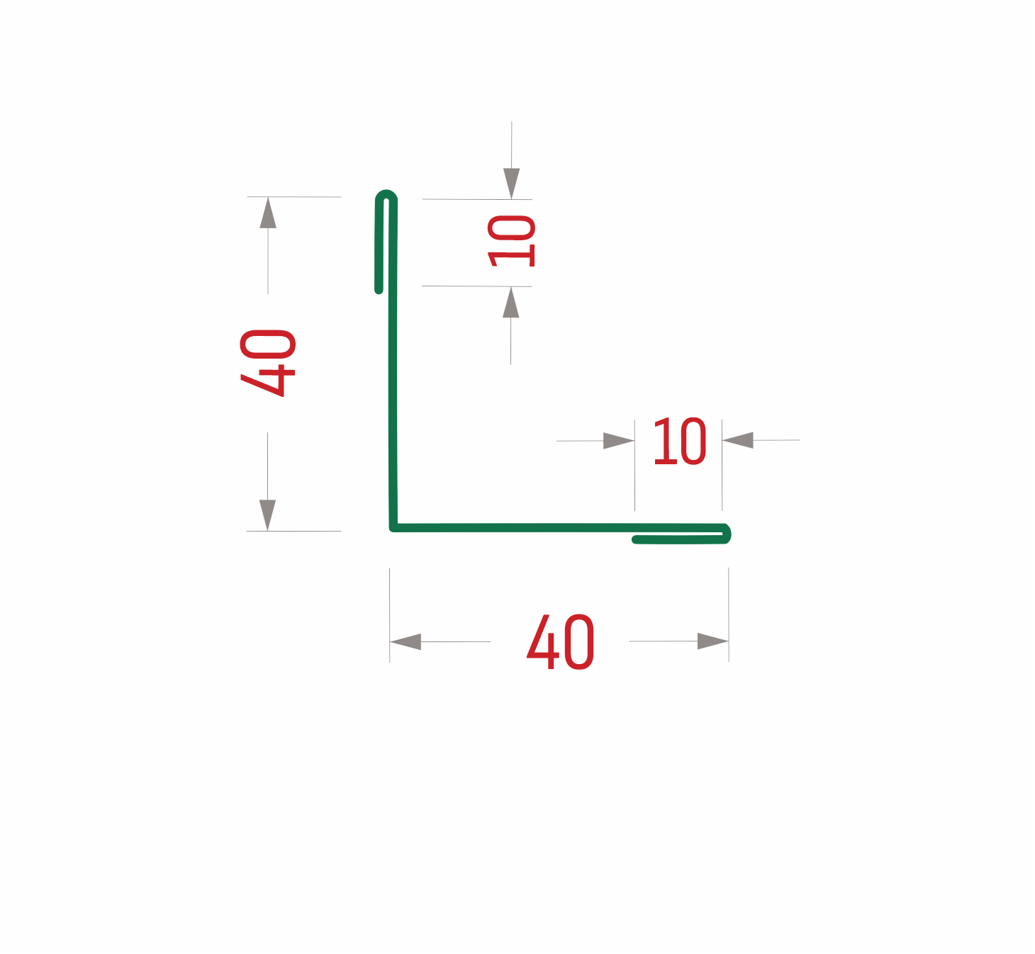 Планка угла внутреннего простая RAL 5021 Стандарт 40*40*3000