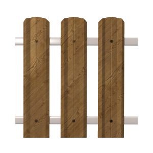 Штакетник М-Профиль широкий фигурный SOKROF принт Светлое дерево, ОРЕХ 3D*104*