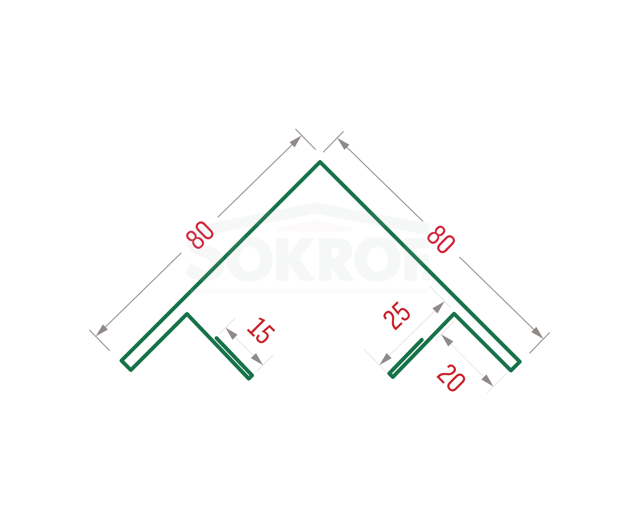 Планка угла внешнего составная верхняя (эко-брус, софит) PRINT Свет дерево ОРЕХ 3D 0,5 15*25*20*80*20*25*15*3000