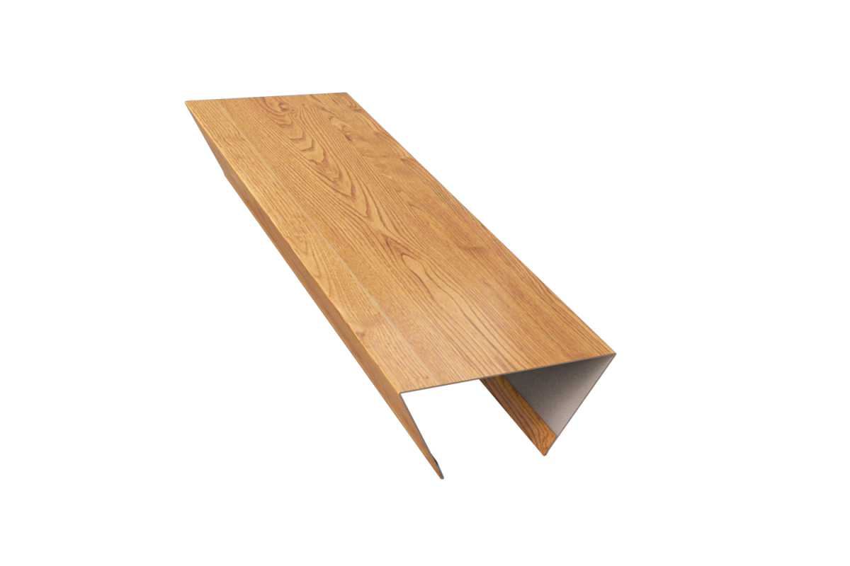 Планка стыковочная составная нижняя (блок-хаус) PRINT Свет дерево ОРЕХ 3D 0,5 15*30*50*30*15*3000