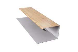 Планка завершающая П-образная (эко-брус, софит) PRINT Свет дерево ОРЕХ 3D 0,5 47*30*30*15*3000