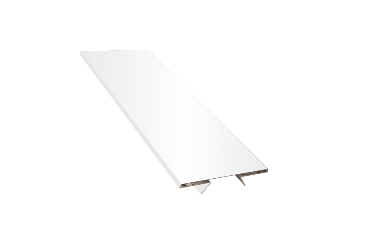 Планка стыковочная составная верхняя (эко-брус, софит) RAL 9003 Стандарт 15*25*25*80*25*25*15*3000