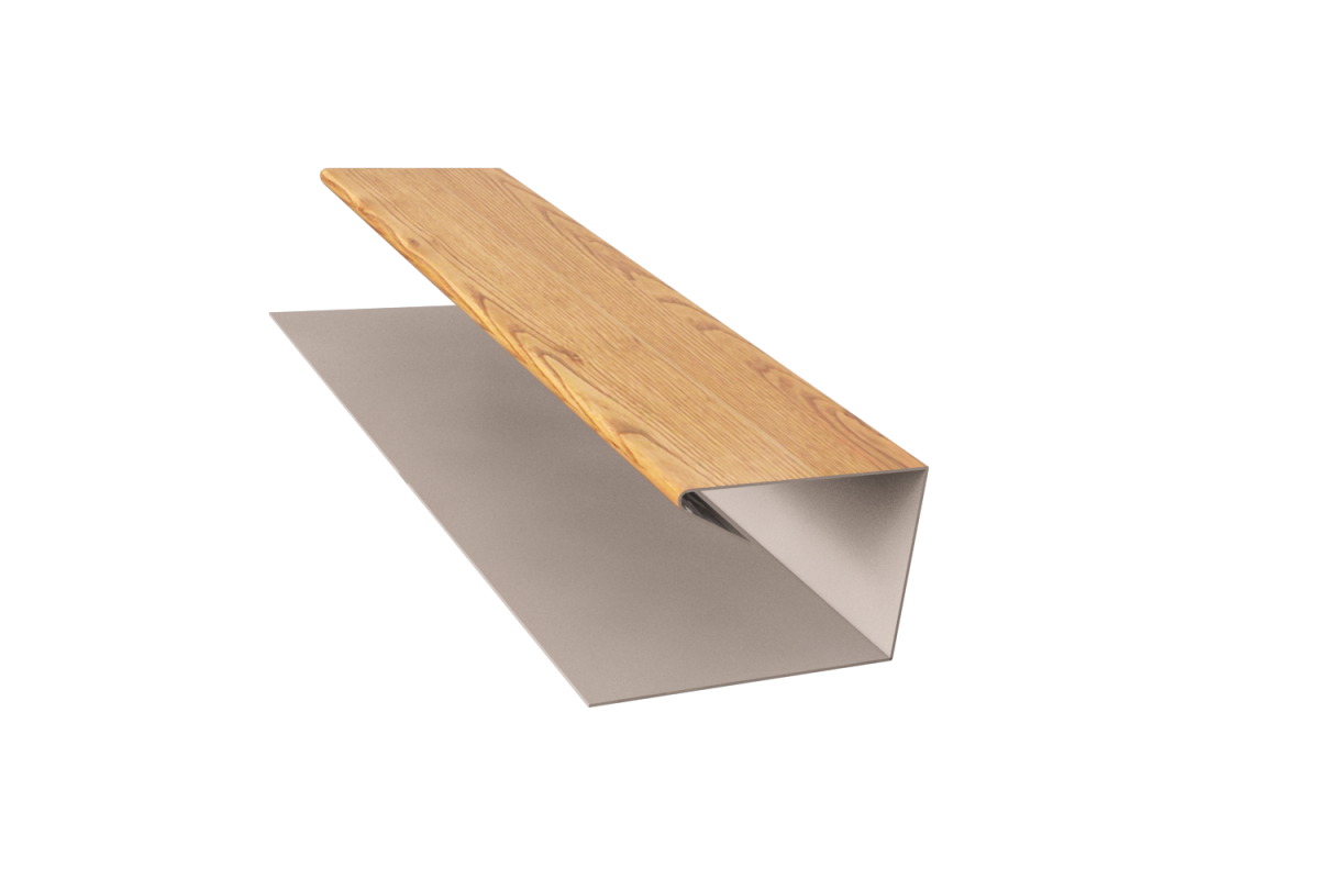 Планка завершающая П-образная (блок-хаус) PRINT Свет дерево ОРЕХ 3D 0,5 47*30*30*15*2000