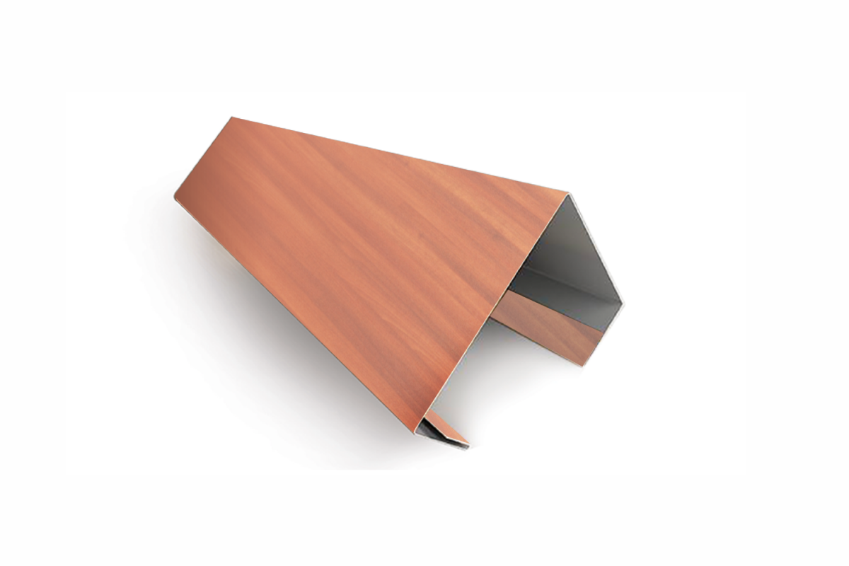 Планка угла внутреннего составная нижняя (эко-брус, софит) PRINT Светл дерево ДУБ 3D 0,5 15*25*60*60*25*15*3000