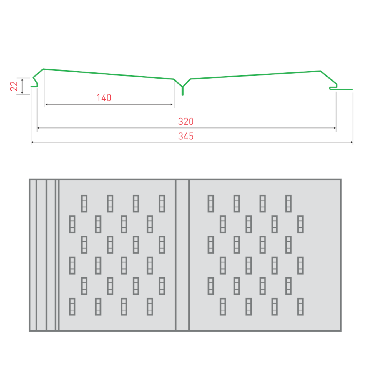 Софит металлический (перфорированный) RAL 3005 Sokrof 0,45